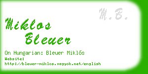 miklos bleuer business card